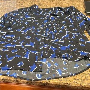 Apt. 9 Black and Blue Floral Blouse